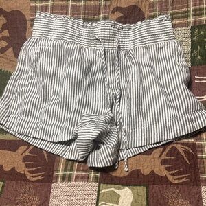 a new day High Waist Striped Shorts - Black and White